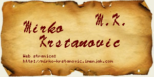Mirko Krstanović vizit kartica